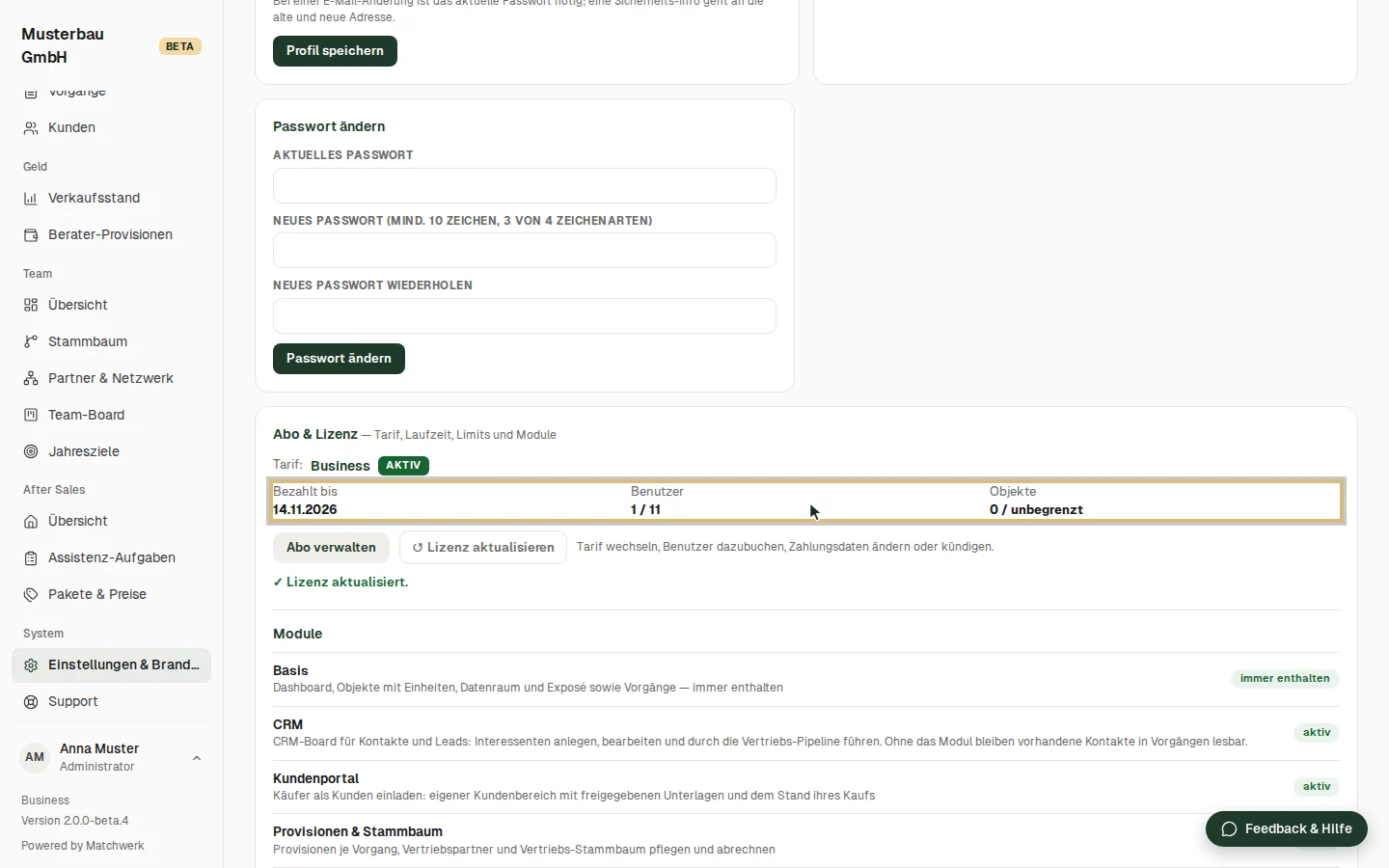 Status „Aktiv