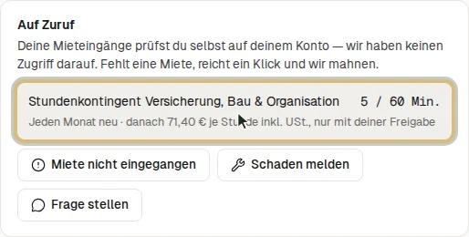 Das Stundenkontingent in „Auf Zuruf“