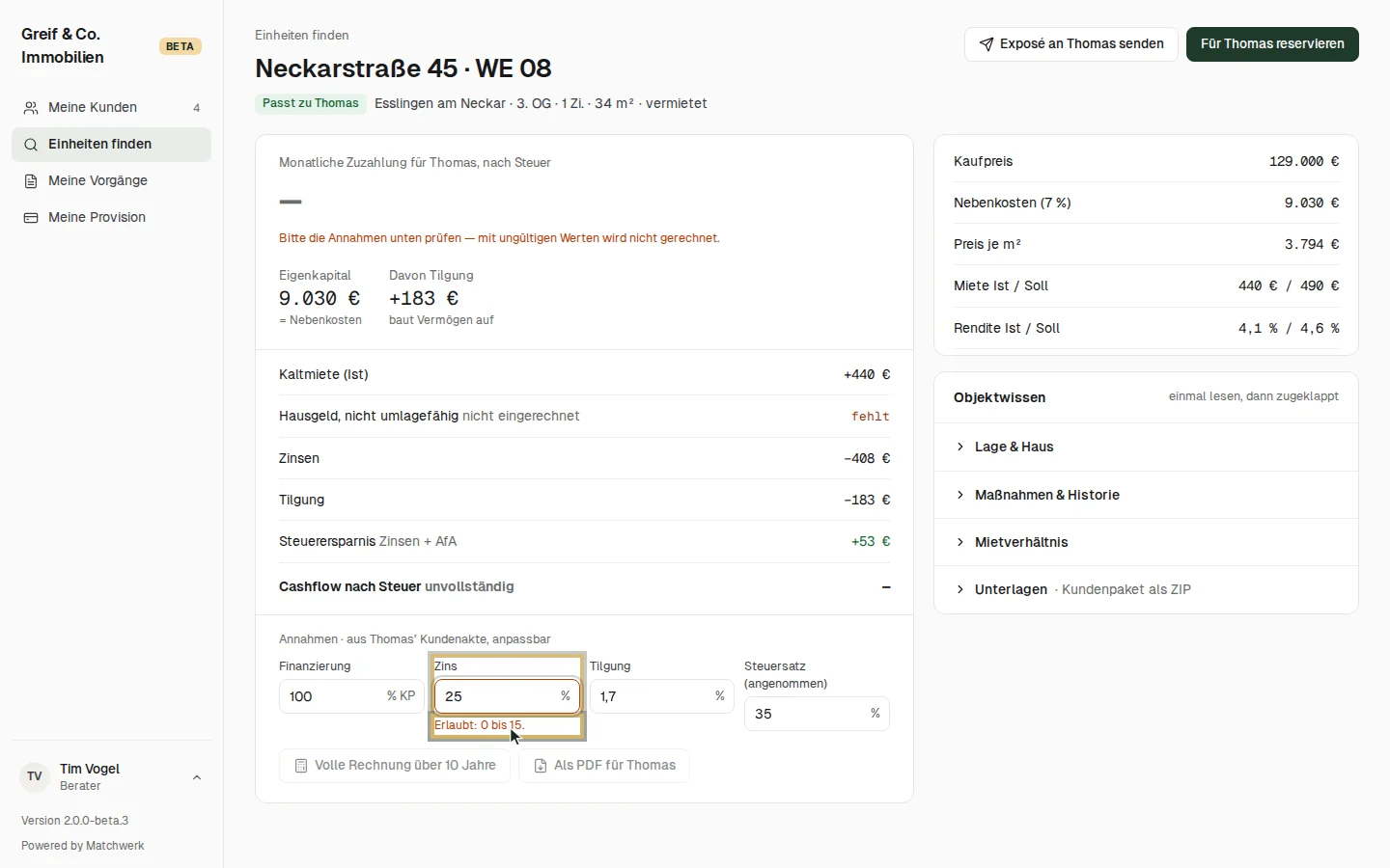 Zins außerhalb der Grenze — es wird nicht gerechnet