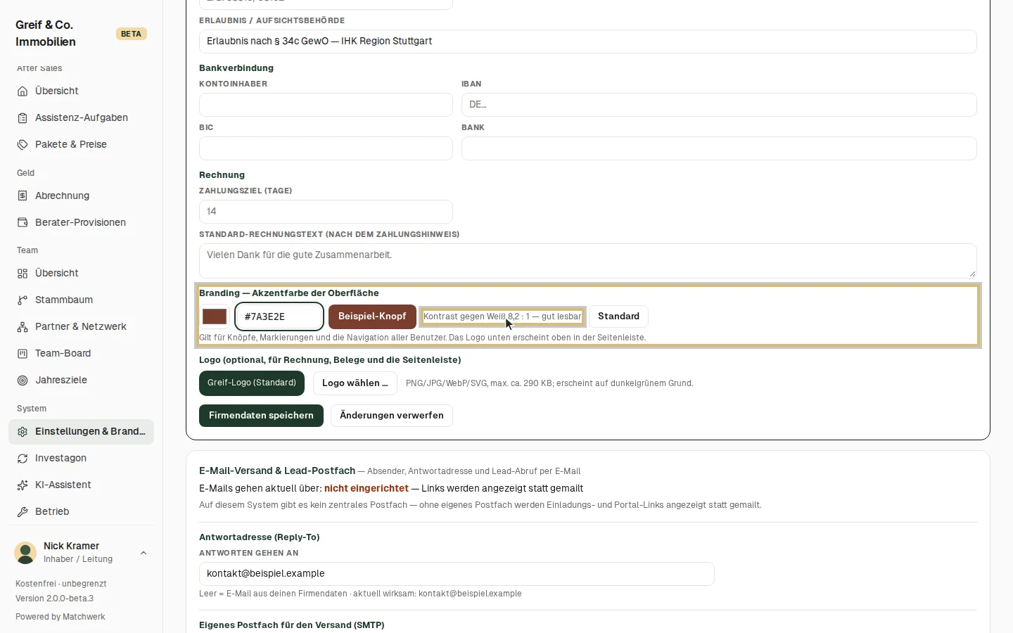 Eine neue Akzentfarbe mit Kontrast-Prüfung