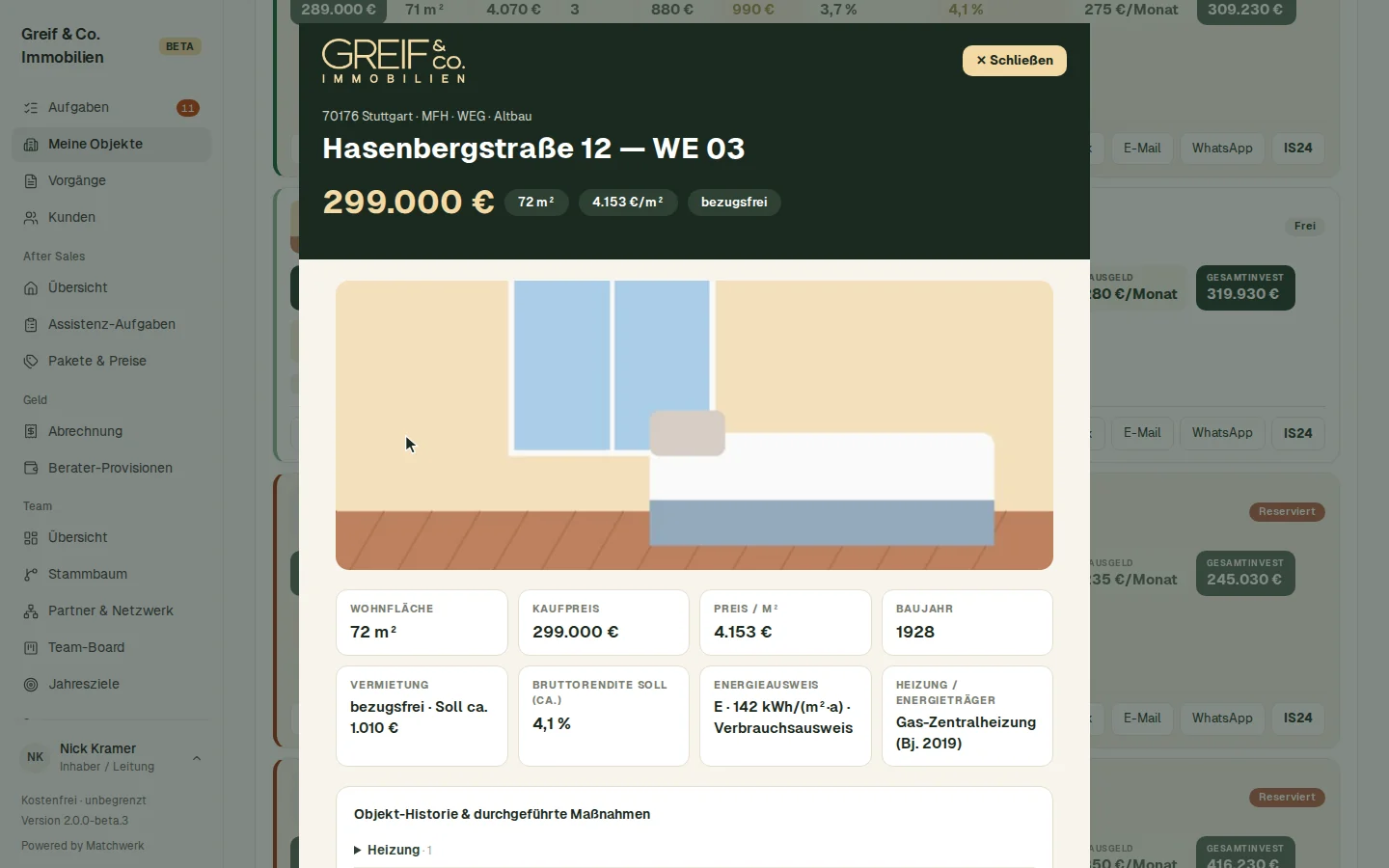 Kopf und Fakten des Exposés