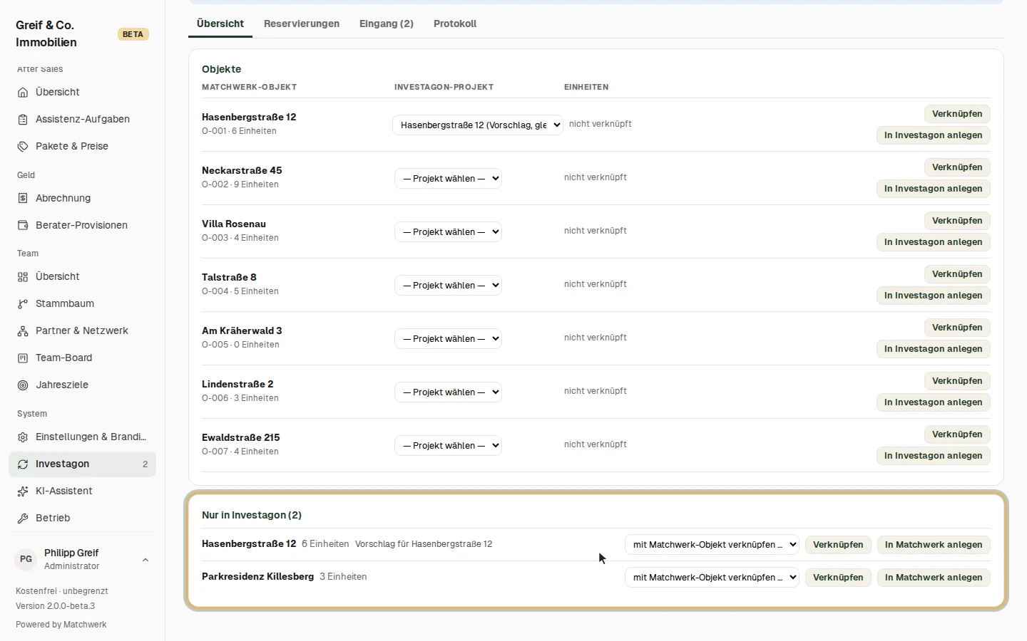 Projekte, die es nur in Investagon gibt