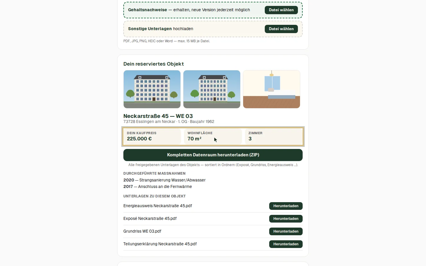 Das Objekt mit individuellem Kaufpreis