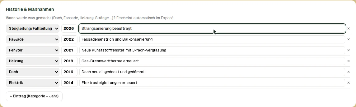 Tags und Historie der Hasenbergstraße 12