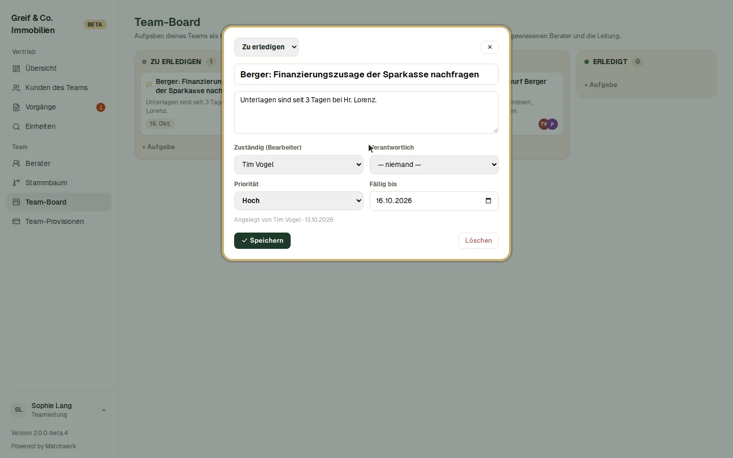 Eine Karte im Team-Board bearbeiten
