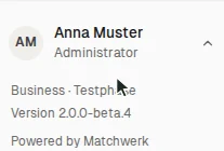 Tarif Business in der Testphase und Version